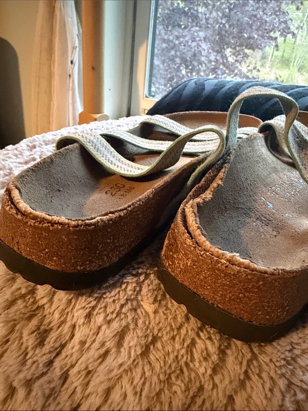 Birkenstock Women's Pastel Striped Three- Strap Sandals - Picture 3 of 5